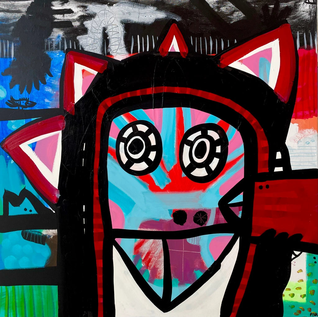 Akryl på lærred 90x90 cm