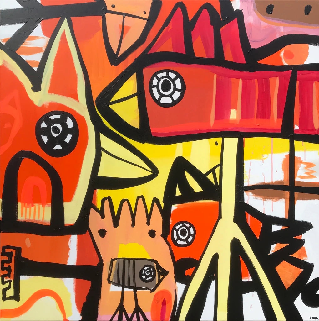 Akryl på lærred 100x100 cm