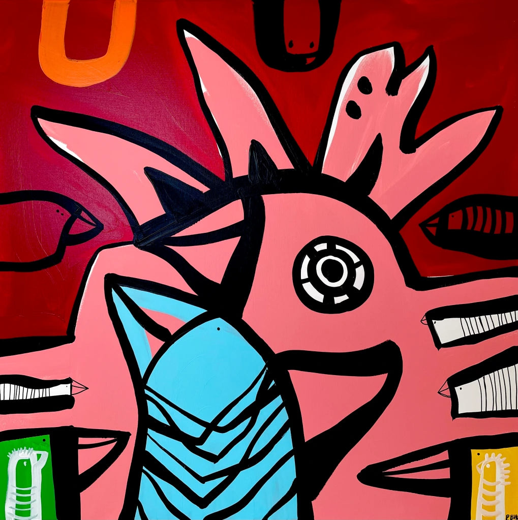 Akryl på lærred 90x90 cm