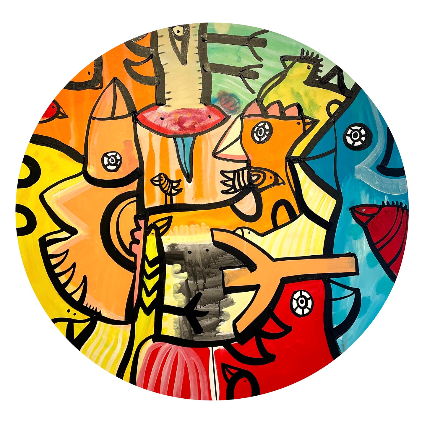 Akryl på lærred 100 cm diameter