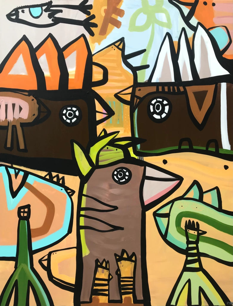 Akryl på lærred 130x110 cm
