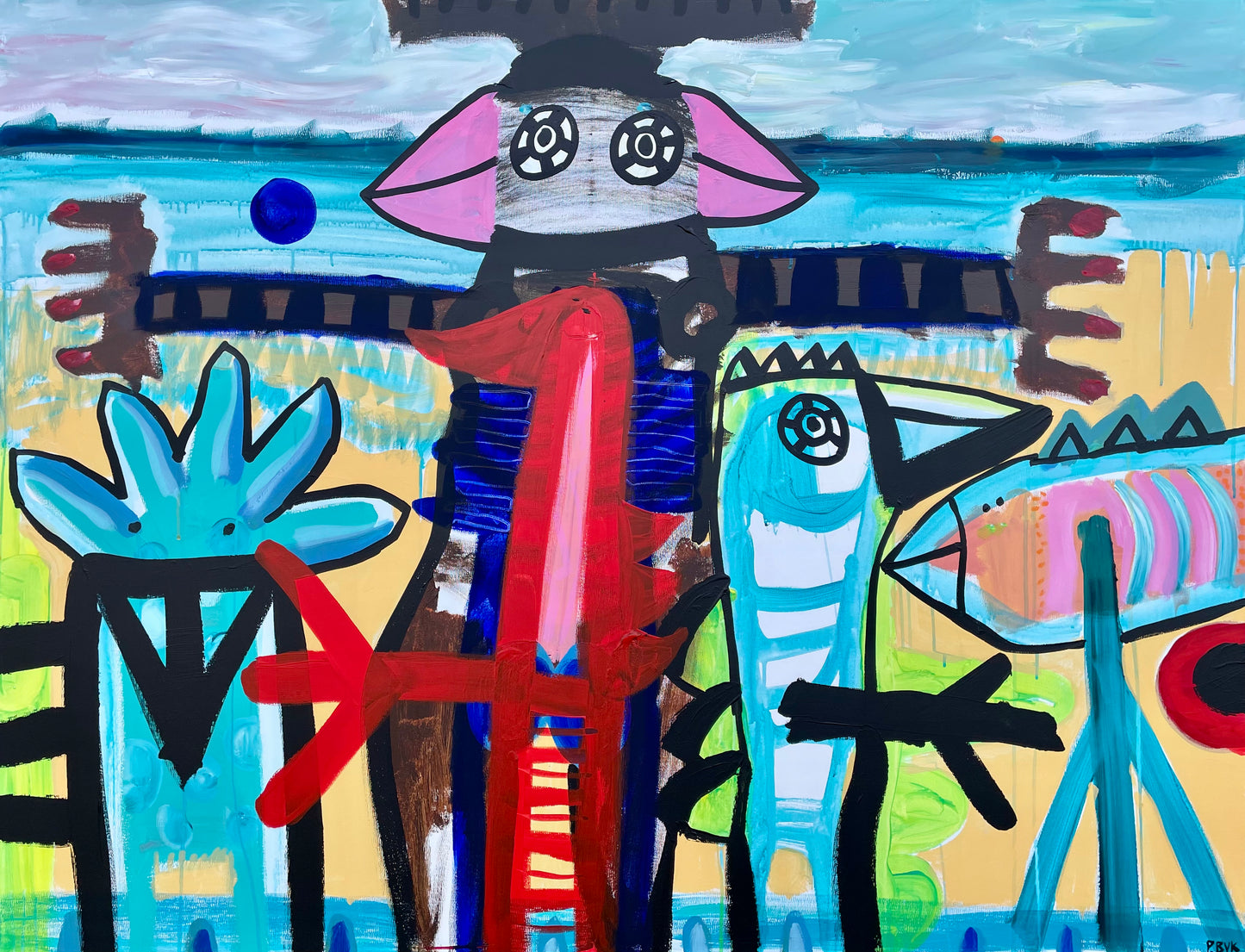 Akryl på lærred 100x130 cm