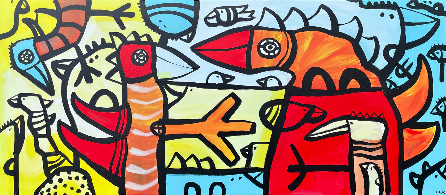 Maleri på lærred 70x160 cm
