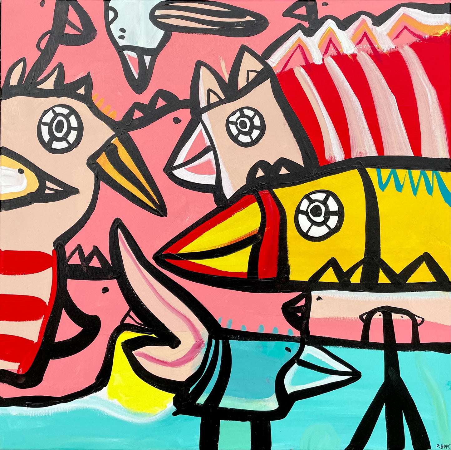 Akryl på lærred 60x60 cm