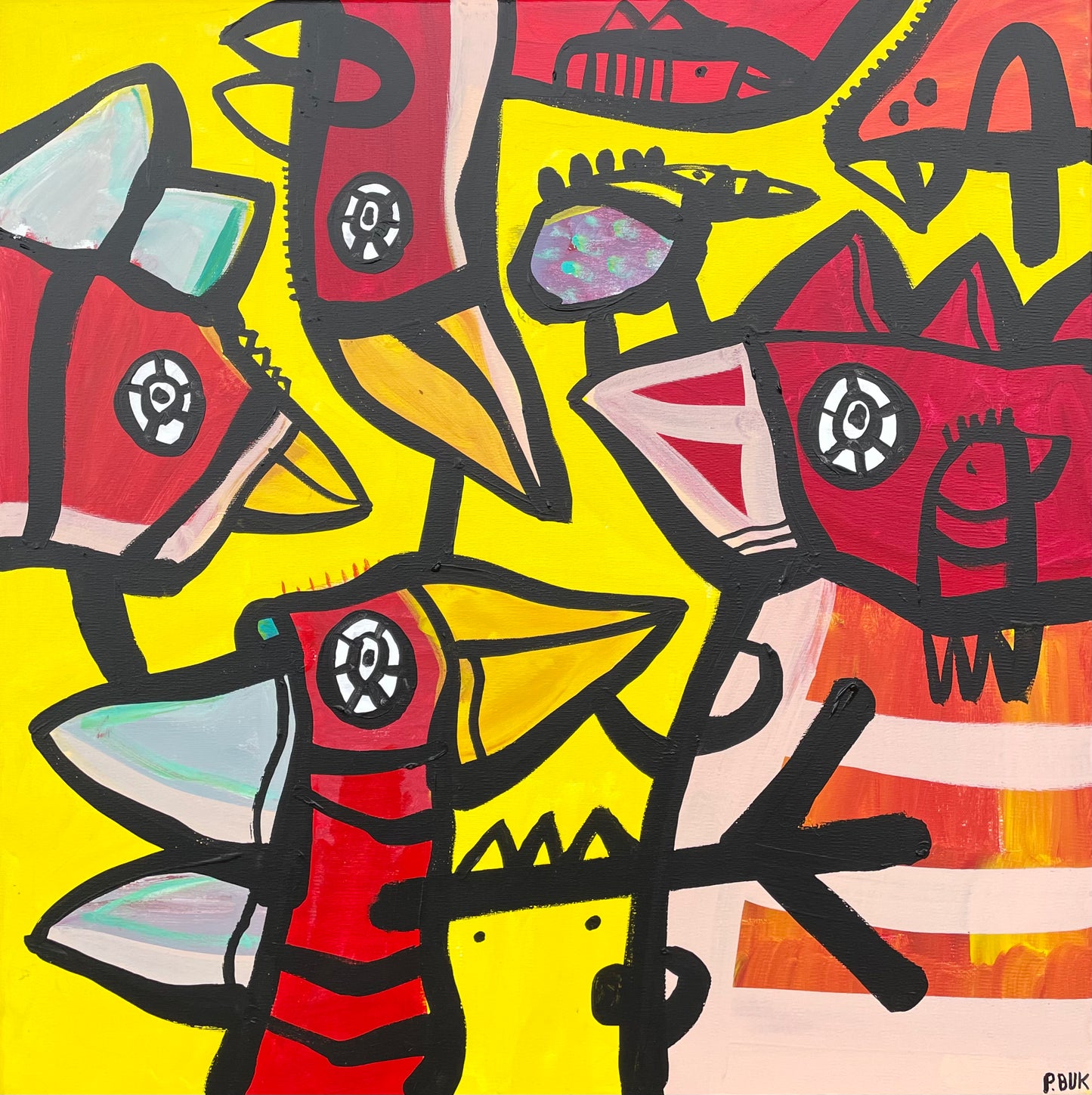 Akryl på lærred 60x60 cm