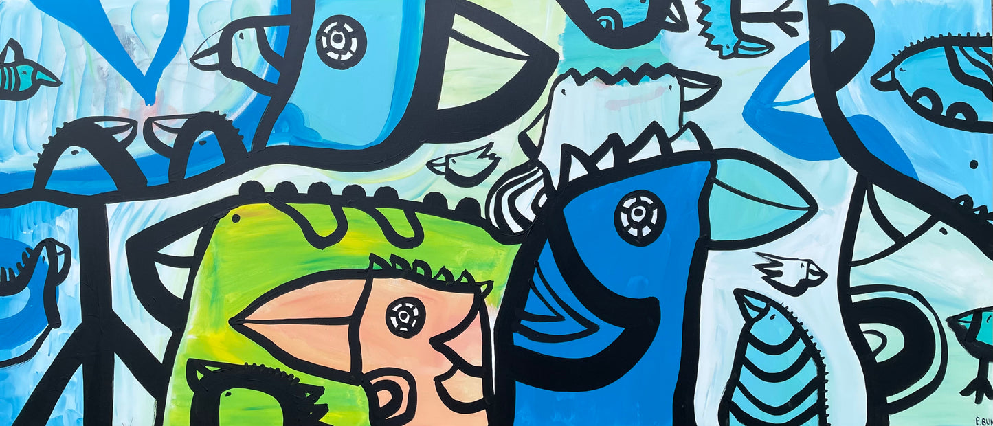 Maleri på lærred 70x160 cm