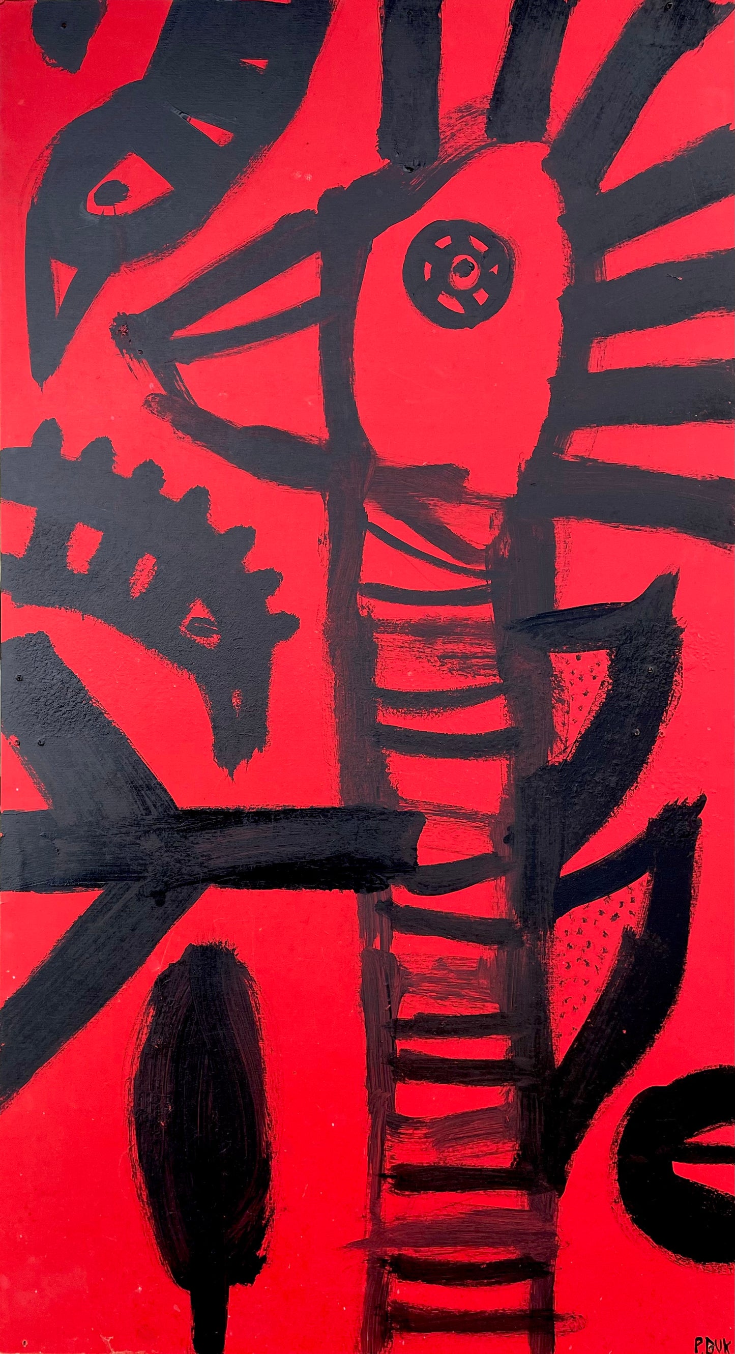 Maleri på krydsfiner 110x60 cm