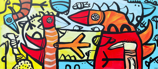 Maleri på lærred 70x160 cm