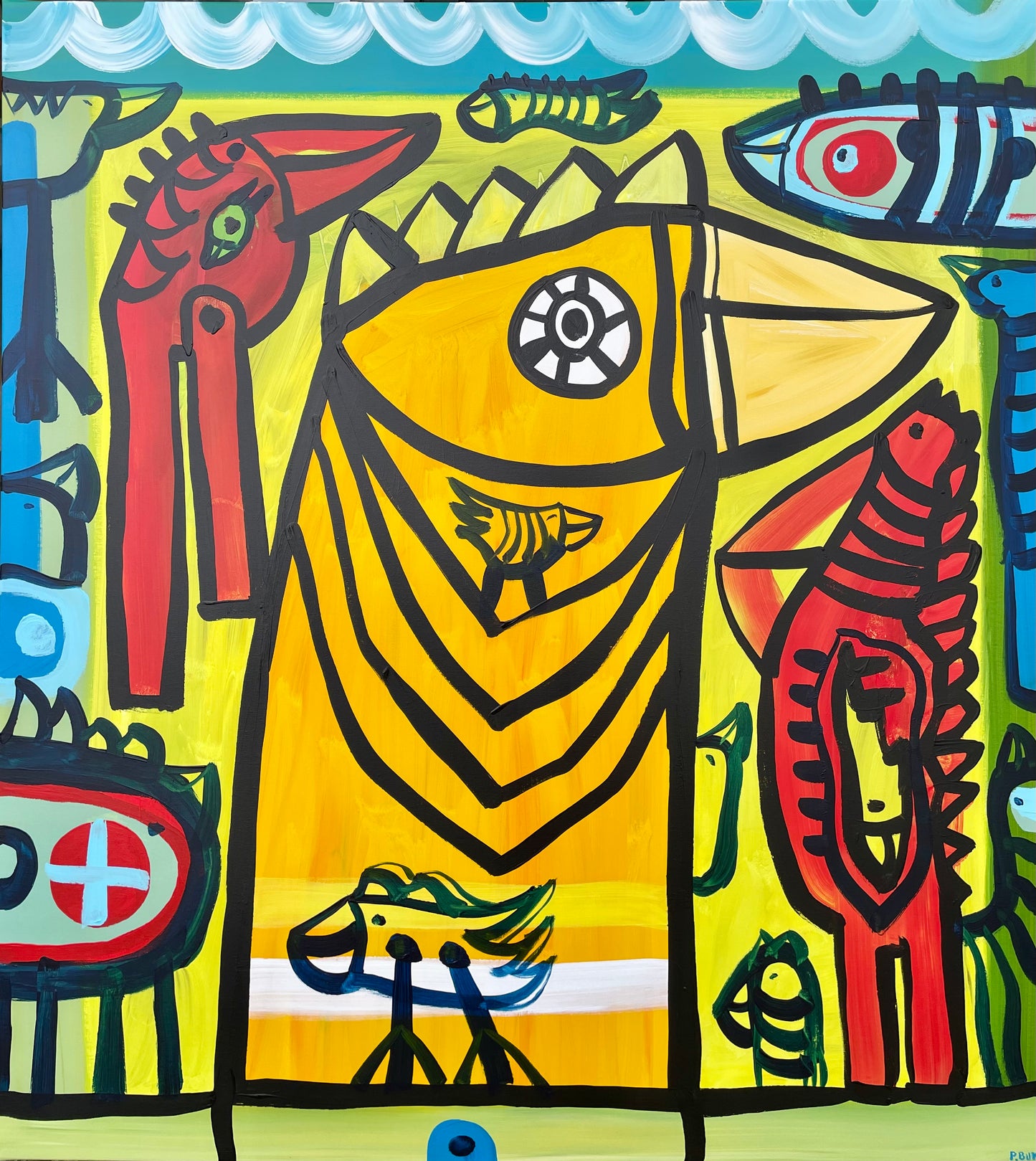 Maleri på lærred 100x90 cm