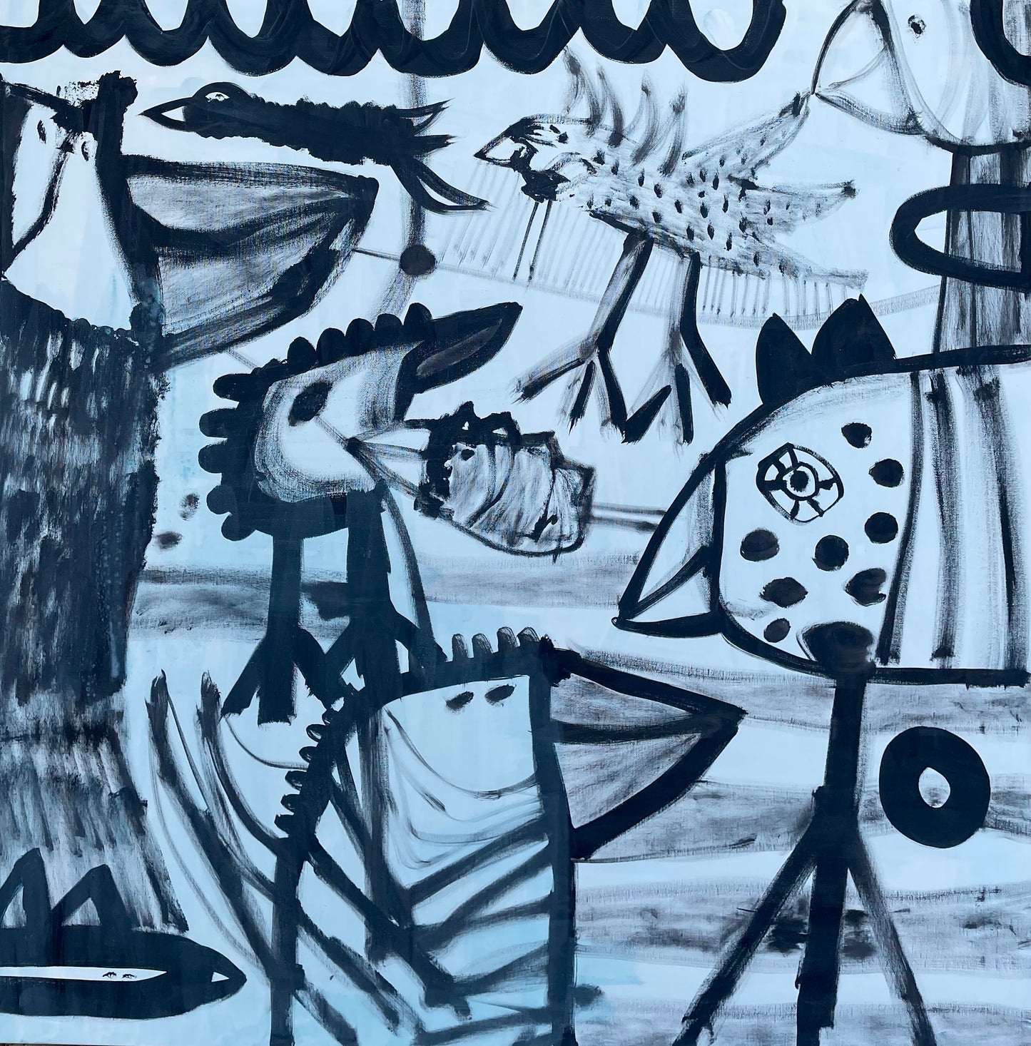 Maleri på lærred 100x100 cm